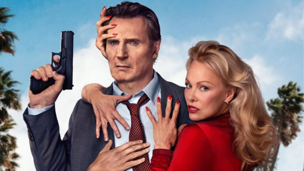 Liam Neeson e Pamela Anderson em cartaz do filme Corra Que a Polícia Vem Aí1 de 2025